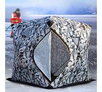BNCXMO Portable Ice Fishing Shelter 3-4 People Quick-open Winter Camping Tent Waterproof Windproof Outdoor Cotton Warm Ice Fishing Tent (Camouflage 180X180X210CM) beautiful scenery
