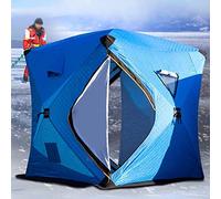 BNCXMO Portable Ice Fishing Shelter 3-4 People Quick-open Winter Camping Tent Waterproof Windproof Outdoor Cotton Warm Ice Fishing Tent (Blue 180X180X210CM) beautiful scenery