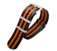 BNCXMO Premium Quality 20mm 22mm Seatbelt Watch Band Nylon Strap for 007 Military Striped Replacement Men Watch (Color : A1 Black Clasp, Size : 22mm)