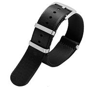 BNCXMO Premium Quality 20mm 22mm Seatbelt Watch Band Nylon Strap for 007 Military Striped Replacement Men Watch (Color : A1 Black Clasp, Size : 22mm)