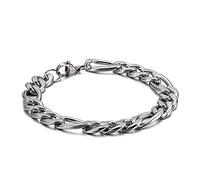 BNCXMO Premium stainless steel bracelet for men, curb chain bracelets for men, gift for couples, husband, boyfriend, 210xmm, Stainless Steel, No gemstone.