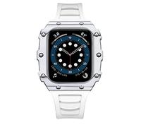 BNCXMO Retrofit Kit Strap+Case For Band 45mm 44mm 40mm 41mm Rubber Strap+Ceramic Kit Case For iWatch 7 6 5 4