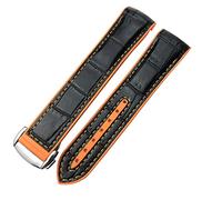 BNCXMO Rubber Nylon Leather Watchband 20mm 22mm 19 21mm For Omega GMT Planet Ocean Diver 300 Orange Silicone Watch Strap