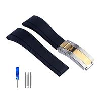 BNCXMO Rubber Watch Strap for Tudor Black Blue Green Waterproof Silicone 20mm 21mm(,), 21 mm