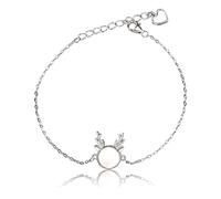 BNCXMO S925 Women's Bracelet, Christmas Antlers Adjustable Bracelet, Simple Temperament