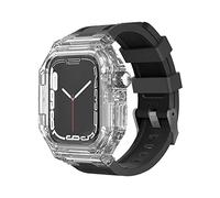 BNCXMO Silicone Strap Transparent Case,For Band 45mm 44mm 41mm 40mm Mod Kit Bezel,For iwatch Series 8 7 SE 6 5 4 Bracelet upgrade