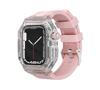 BNCXMO Silicone Strap Transparent Case,For Band 45mm 44mm 41mm 40mm Mod Kit Bezel,For iwatch Series 8 7 SE 6 5 4 Bracelet upgrade