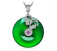 BNCXMO Silver 925 Jewelry Green Chalcedony Emerald Pendant 925 Sterling Silver Jade Necklace Jewelry Gemstone Joya
