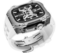 BNCXMO Style Mod Kit Stainless Steel Metal Watch Case+Fluorine Rubber Watch Band,For Ultra 8 49MM Sport Watch Strap Bezel,For iWatch Ultra 8 Series With Tool