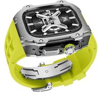 BNCXMO Style Mod Kit Stainless Steel Metal Watch Case+Fluorine Rubber Watch Band,For Ultra 8 49MM Sport Watch Strap Bezel,For iWatch Ultra 8 Series With Tool