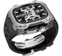 BNCXMO Style Mod Kit Stainless Steel Metal Watch Case+Fluorine Rubber Watch Band,For Ultra 8 49MM Sport Watch Strap Bezel,For iWatch Ultra 8 Series With Tool
