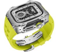 BNCXMO Style Mod Kit Stainless Steel Metal Watch Case+Fluorine Rubber Watch Band,For Ultra 8 49MM Sport Watch Strap Bezel,For iWatch Ultra 8 Series With Tool
