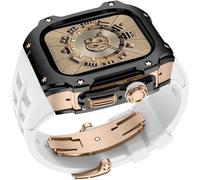 BNCXMO Style Mod Kit Stainless Steel Metal Watch Case+Fluorine Rubber Watch Band,For Ultra 8 49MM Sport Watch Strap Bezel,For iWatch Ultra 8 Series With Tool