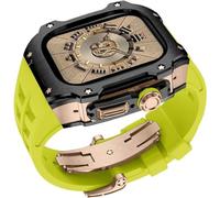 BNCXMO Style Mod Kit Stainless Steel Metal Watch Case+Fluorine Rubber Watch Band,For Ultra 8 49MM Sport Watch Strap Bezel,For iWatch Ultra 8 Series With Tool