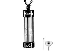 BNCXMO The New Black Memory Hourglass Urn Pendant Cremation Jewelry Urn Necklaces Memorial Ashes for Women Free Fill kit