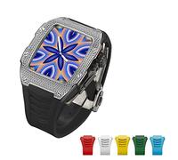 BNCXMO Titanium Alloy Kit Advanced Carbon Fiber Case+6pcs band For band 45mm 44mm Luxury Diamond Case For Iwatch Series 7 6 5 4 SE