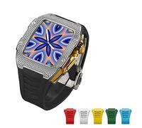 BNCXMO Titanium Alloy Kit Advanced Carbon Fiber Case For band 45mm 44mm Luxury Diamond Case+6pcs band For Iwatch Series 7 6 5 4 SE