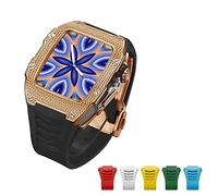BNCXMO Titanium Alloy Kit Advanced Carbon Fiber Case For band 45mm 44mm Luxury Diamond Case+6pcs band For Iwatch Series 7 6 5 4 SE