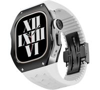 BNCXMO Titanium Alloy Watch Case Rubber Band,For Ultra 2 49mm,Men Rm Watch Case Sport Breathable Strap,For Iwatch Series Ultra 2 49MM Replacement Accessories