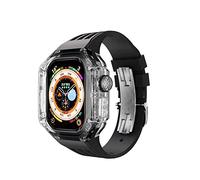BNCXMO Transparent Mod Kit Case For 49mm Fluororubber Watch Band For iWatch Series Ultra 8 Silicone Watch Strap