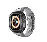 BNCXMO Transparent Mod Kit Case For 49mm Fluororubber Watch Band For iWatch Series Ultra 8 Silicone Watch Strap