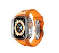 BNCXMO Transparent Mod Kit Case For 49mm Fluororubber Watch Band For iWatch Series Ultra 8 Silicone Watch Strap