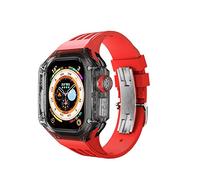BNCXMO Transparent Mod Kit Case For 49mm Fluororubber Watch Band For iWatch Series Ultra 8 Silicone Watch Strap