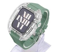 BNCXMO Transparent Sport Watch Case Rubber Watch Band,For 8 7 6 5 4 SE Series,Sports Band Clear Case Mod Kit,For Iwatch 44mm 45mm Watch Replacement Accessories