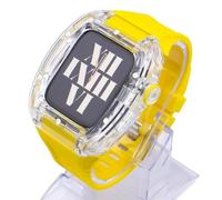 BNCXMO Transparent Sport Watch Case Rubber Watch Band,For 8 7 6 5 4 SE Series,Sports Band Clear Case Mod Kit,For Iwatch 44mm 45mm Watch Replacement Accessories