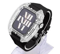 BNCXMO Transparent Sport Watch Case Rubber Watch Band,For 8 7 6 5 4 SE Series,Sports Band Clear Case Mod Kit,For Iwatch 44mm 45mm Watch Replacement Accessories