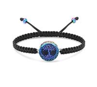 BNCXMO Tree of Life Cremation for Ashes Round Urn Adjustable Bracelets Memorial Jewelry Funeral Keepsake for Women Men-Colorful