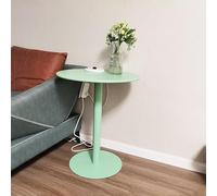 BNCXMO Vintage Round Coffee Side Table, Small Spaces Round End Table with Marble Base Round Side Table Pedestal Table (Red 48cm/18.9in)
