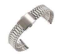 BNCXMO Watch Strap 12Mm 14Mm 16Mm 18Mm 20Mm Solid Stainless Steel Strap Universal Metal Wristband Bracelet Accessory Belt Tool /16Mm/Silver
