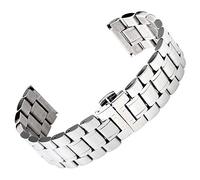 BNCXMO Watch Strap 18/19/20/22/24/26/28mm Width Silver Color Stainless Steel Watchband for Business Smart Watches Bracelet(Band Width:26mm)