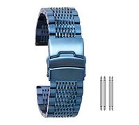 BNCXMO Watch Strap 18mm 20mm 22mm 24mm Gold/Rose Gold/Blue Stainless Steel Watch Strap Folding Clasp with Safety Spring Bars Unisex Bracelet