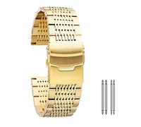 BNCXMO Watch Strap 18mm 20mm 22mm 24mm Gold/Rose Gold/Blue Stainless Steel Watch Strap Folding Clasp with Safety Spring Bars Unisex Bracelet