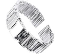 BNCXMO Watch Strap 20/22/24mm Mesh Silver Stainless Steel Watchband Replacement Bracelet Men Folding Clasp With Safety Watch Band Strap Bracelet