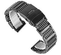 BNCXMO Watch Strap, 20/22/24mm Mesh Stainless Steel Watchband Luxury Adjustable Fold Clasp Watches Strap For Men Replacement Bracelet Bracelet