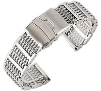 BNCXMO Watch Strap, 20/22/24mm Mesh Stainless Steel Watchband Luxury Adjustable Fold Clasp Watches Strap For Men Replacement Bracelet Bracelet