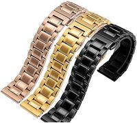 BNCXMO Watch Strap, Stainless Steel Bracelet 12/14/16/18/19/20/21/22/23/24mm Men's Solid Metal Watch With Strap Bracelet