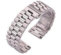 BNCXMO Watch Strap, Stainless Steel Strap 22mm 21mm 20mm 18mm 16mm Metal Watch Men's Women Silver Strap Accessories Bracelet (Band Color : Silver, Band Width : 16mm)