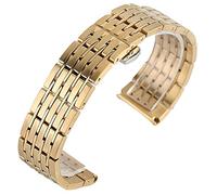 BNCXMO Watch Strap, Stainless steel wristband strap 20mm 22mm 24mm watch replacement men's and women's straps Bracelet (Band Color : Gold, Band Width : 20mm)