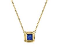 BNCXMO Women 18k Yellow Gold Necklace Simple Pendant Red/Blue Square 0.3CT Ruby/Sapphire Pendant Necklace 18 Inch
