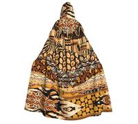 Bndga African Style Patchwork Print Comfort Hooded Cloak For Cosplay Masquerade Carnival Party Events Costume Cape