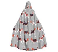 bndga Beagle Patterns Print Hooded Cloak For Women Men Cosplay Costume Carnival Renaissance Themed Events Cape