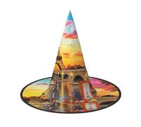 bndga Eiffel Tower Paris Print Adults Carnival Party Hat Seasonal Festive Headwear Themed Cosplay Events Accessory