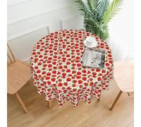 bndga Strawberry Print Round Tablecloth Indoor Outdoor Everyday Dining Parties Weddings Home Table Cover