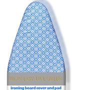 BNDX Ironing Board Cover for Working Professionals - Heat Resistant 15" X 54" Standard Size with 2" Elastic Durable Scorch Smooth, Sewing Studios Odor-Resistant Instant Installation - Blue Circles