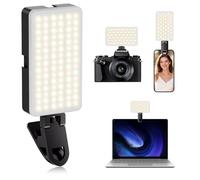 BNEHHOV 90 LED Portable Selfie Light Video Conference Lighting with Clip，CRI 95+ Rechargeable 1800 mAh Phone Fill Light, Adjusted 3 Light Modes and 10 Level Brightness for Phone, iPad, Laptop, Camera