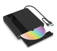 BNEHHOV External CD/DVD Drive with USB 3.0 Type-C External DVD Burner CD/DVD +/-RW Portable Drive for Laptop Desktop PC and Mac OS for MacBook for Windows 11/10/8/7/XP